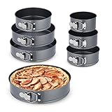 Relaxdays Springform Set, 7-TLG, runde Backformen, Ø 14/16/18/20/24/26/28 cm, Edelstahl, Antihaft Kuchenform, anthrazit