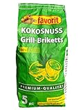 Kokosnuss Cocos Grillbriketts Premium Qualität aus Kokos-Kohle | 5kg 10kg 15kg 20kg | extra Lange Brenndauer | 100% natürlich, nachhaltig & ökologisch + GRATIS HL Kauf Block (20kg + 1 HL Kauf Block)