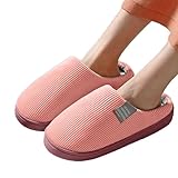 Hausschuhe Damen Plüsch, Hausschuhe Damen Winter Plüsch Pantoffeln Herren Warm Filzpantoffeln Frauen Bequeme Slippers Unisex