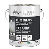 WO-WE Fliesenlack Fliesenfarbe Wandfliesen W713 Blaugrau ähnl. RAL 7031 2.5L