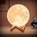 LOUHH Mondlampe, 2024 Upgrade Mond Nachtlicht -5.9inch/15CM 3D Mondlampe Intelligente Fernbedienung 16 Farbe Stimmung Lampe, Moon Lamp für Weihnachten Geschenke Kinderzimmer Dekoration