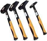 Hammer Set 4 Stück je 2000 g 1000 g 500 g 200 g Schlosserhammer 2 Kg 1 Kg 500g 200g DIN 1041 Antivibrationsgriff Hämmer-Set Fiberglas Hammer Satz Fiberglas griff vibrationsarm