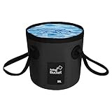 Faltbarer Eimer, Multifunktions Falteimer, 20 L, Outdoor Faltschüssel für Angeln, Reisen, Camping, Wandern, Schwarz