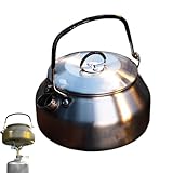 Edelstahl Teekessel 0.8L,Wasserkocher Mit Ergonomischem Griff Zum Wasser Kochen | Tragbarer Kochtopf Für Herd Kaffee Reise Schreibtisch Camping Büro