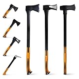 BOOMET Axt 1500g · Verschiedene Äxte und Sets zur Auswahl · Spaltaxt · Effizientes Holzspalten mit Fiberglasstiel für Brennholz, Garten und Outdoor