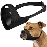 Verstellbare Hundelemens für mittlere/große Hunde, weicher Nylon-Anti-Bite-Mundschutz, atmungsaktiv für Bellen und Kauenkontrolle