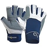 crazy4sailing Segelhandschuhe Herren & Damen Regatta Navy M – Profi Kurzfinger für Segeln, Kajak & Fahrrad – Maximaler Grip durch High-Tech Verstärkung – Ergonomisch & Abriebfest