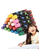 PHILODOGS Kreide für Kinder, Ungiftige Straßenmalkreide Kinder, 20 Stück in 10 Verschiedenen Farben, Abwaschbare, Anti Staub Tafelkreide, Kreidestifte für Outdoor Spiele Malen(Gewöhnliche Verpackung)