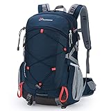 Mountaintop 40L Wanderrucksack Herren Damen Trekkingrucksack mit Regenhülle Multifunktionale Camping Klettern Reisen Outdoor Rucksäcke (Blau orange)