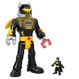 Imaginext DC Super Friends einsetzbarer Batman mit Exo-Anzug als ca. 30 cm großer Roboter mit Lichtern und Geräuschen, ab 3 Jahre, Schwarz, HYG31