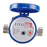 HOLIDYOYO Intelligenter Kaltwasserzähler E Mechanischer Wasserzähler mit Schutzabdeckung Langlebig und Korrosionsbeständig für Garten Zuverlässige