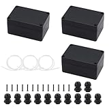 OMIGA 3 Stück Abzweigdose Schwarz 100 x 68 x 50 mm Verteilerdose IP65 Wasserdichte Abzweigdose Aufputz Verteilerdose und 12 Anschlüsse M16 für Ø4-8 mm Kabel