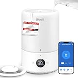 Levoit 19dB leise Top-Fill Luftbefeuchter, Smart Humidifier für Schlafzimmer, Baby, Luftfeuchtigkeit Sensor, Raumbefeuchter mit 360°Drehdüse für Kinderzimmer, Pflanzen, 3 L, Cremeweiß