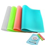 Kühlschrank Pad, 12 Stück Kühlschrankmatten, Antibakterielle Kühlschrankmatten, 45 x 29 cm Kühlschrank Matten, Matten Entziehen Bunt Feuchtigkeit, Kühlschrank Folie, Kühlschrank Pads Place Matten