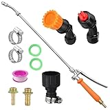 SKIKHN Sprühstab-Ersatz,72cm Verstellbarer Ersatz-Universal-Sprühstab mit 3 Düsentypen,Garten Gießstab Metall,mit Universeller Messingersatz 3/8' und 1/4',für die Wasserwäsche im Haus,Garten,Auto