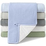 Bearmoss Moltontücher Baby 100% Baumwolle Weiche Spucktücher Baby,Saugstark Mulltücher 6er Pack 50x25 cm für Jungen Mädchen (BlauGrün)
