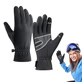 Winterhandschuhe für Herren, Thermohandschuhe zum , wasserdicht, winddicht, Touchscreen-Finger, rutschfeste Gel-Pads, reflektierende Reithandschuhe für Männer und Frauen, Workout