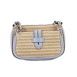 Seilgewebe Umhängetasche Handtasche Stroh Strandtasche Handgewebte Strohtasche, Strohtaschen for Damen Handtasche Vintage Pu Stroh Patchwork 3 Stück Messenger Umhängetaschen Damenhandtaschen 25x10x20c