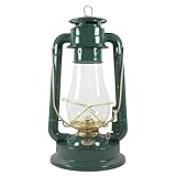 Heinze Petroleumlampe GARDEN, grosse Sturmlaterne aus Schweden, grün, mit vermessingten Elementen, Höhe 38 cm, Einfülldeckel mit Kindersicherung, Leuchtdauer ca. 29 Std.