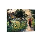 MUHJDYC Abstrakte Berühmte Leinwandbild Reproduktion auf Leinwand-Landschaftbilder für Schlafzimmer Dekor(Sommernachmittag) 40x50cm Umwickelte Leinwand