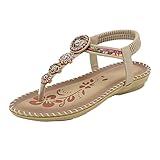Schwimmschuhe, offene Schuhe, atmungsaktiv, Damen-Sandalen, elastisch, Strand, Outdoor, kleiner Keilabsatz für Damen, beige, 40 EU