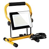 LED’s work LED Arbeitsleuchte 50W 4.200 Lumen 4000K neutralweiß IP65 Baustrahler tragbar mit Ständer | Bauleuchte Werkstattleuchte Außenbeleuchtung robust spritzwassergeschützt
