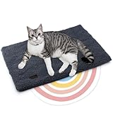 Mora Pets Selbstheizende Katzendecke Heizdecke für Katze Wärmedecke Selbstwärmend Decke Katze Heizmatte Geräuschlos Wärmekissen Waschbar Katzenbett Flauschig und Weich 61 x 46 cm