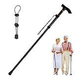 Gehstock Klappbar,Gehhilfen Senioren,Spazierstock Herren Schwarz, Gehstock Damen Höhenverstellbar,Gehstock Herren Elegant,Walking Stick,Faltbarer Gehstock,T-Griff für Altere Behinderte (Schwarz)