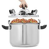 Edelstahl-Schnellkochtopf, 40 l, kommerzieller Bratentopf mit Doppelventilen, Hochdruck-Schnellkochen für Zuhause und Restaurant