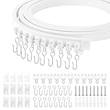 TOSAVGA Gardinenschiene, Flexible Decken-Vorhangschiene 3M, Biegebar Curtain Rail mit stummen Rollen, Vorhangschiene Deckenmontage, Gardinenleiste für Raumteiler/Duschvorhang/Schlafzimmer/Balkone