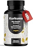 Kurkuma Kapseln Hochdosiert - 400 Kapseln (13 Monate) mit 700mg mit Curcumin & Piperin - vegan und mit Liebe aus Deutschland - Curcuma Kapseln - Laborgeprüft - Verpackung kann variieren