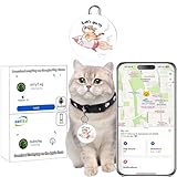 sotfkd Katzen-Tracker, Katzen-Tracker, Halsband, marktführende Haustier-Tracker, keine monatliche Gebühr, kein Aufladen erforderlich, wasserdicht, Android und iOS universell, funktioniert mit jedem