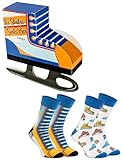 Rainbow Socks - Damen Herren Schlittschuhe Eishockey Socken Box - Novelty Geschenk für Eislauffans - 2 Paar - Größen EU 41-46