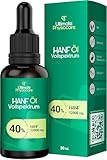 ULTIMATE PHYSIOCARE Hanföl 40% | 30 ml | 12.000 mg | Mit Kokosnuss-MCT | 800 Tropfen | Natürlich & Vegan