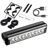 Fahrradscheinwerfer mit breitem Flutlicht und horizontaler Halterung für komfortables Fahren bei Nacht, hält den Lenker Platz für Zubehör (5 Lichter)