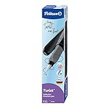 Pelikan Twist 946806 Fountain Pen in Folding Box, Universal for Right and Left Handers with M Nib, Black, 1 Stück (1er Pack)