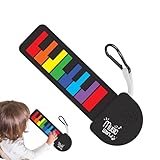 E-Piano- – Faltbares Handrollpiano aus Silikon, 21,7 x 2 cm, tragbares Übungsinstrument, kreatives Desktop-Piańo mit Schlüsselanhänger für Kinder und Erwachsene, ideal für Reisen und Lernen