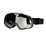 Motorrad Retro Brille Ski Brille Motocross Sonnenbrille Retro Brille Helm Reiten Racing Cafe Racing Mountainbike ATV(Color:BGL-G-Silver)