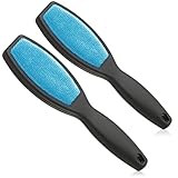 com-four® 2X Kleiderbürste - praktische Fusselbürste - entfernt Flusen, Tierhaare, Schuppen und Staub - einfache Reinigung von Kleidungsstücken (2 Stück - blau/schwarz)