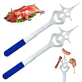 Fleischgabel Für Barbecue,2 Stück Grillwender,6 in 1 Grillgabel 35cm, Multifunktionales Grillzubehör, Grillspatel Zum Grillen im Freien für Barbecue Grill, Grill Zubehör