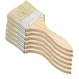 TMTGTS Lackierpinsel 6 Stück 75mm Farbe Pinsel Flachpinsel Flächenpinsel holzgriff Haushaltspinsel Grundierpinsel Fensterpinsel Paint Brush Lasurpinsel Lackpinsel Malerpinsel Flachenpinsel