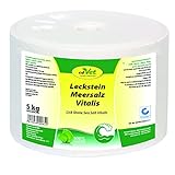 cdVet Leckstein Meersalz Vitalis 5 kg - Natürliche Salzzufuhr für Tiere, Reich an Elektrolyten und Mineralien