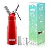 GreatWhip N2O Sahnespender 0,5L Sahnespritze 1 Pint 500ML Aluminium Sehr langlebig (Rot)