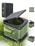 DMTIVMG Campingtoilette Mobile Kompakte Toilette 30 L Ltr mit max.Tragkraft bis 150kg recycelt 100% Kunststoff PP 30x31.5x27CM Faltbar Toiletten für Outdoor Camping, Notfall, Zelten