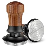 NOTSEK Tamper 54mm, Espresso Tamper mit Ripple Base, Walnuss Kaffee Tamper für Siebträger 54mm, Barista Zubehör