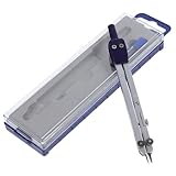 Alipis Verstellbarer Zeichenzirkel mit Abschließbarer Federwinge Metallkompass mit Langlebig und Präzise Inklusive Schutzbox für Holzbearbeitung Metallverarbeitung und Zeichnen