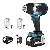 Kouamor 18v BüRstenloser Akku Schlagschrauber, 700nm Hohes Drehmoment, 0-7200 Rpm, 0-7700 Ipm, 1/2 Zoll Akku-Schlagschrauber, 5-Modus, Wolframstahlwelle, Kein Funke Beim Betrieb