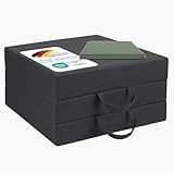 MSS e.K. Klappmatratze NEO – 90x200x15 cm mit Tragetasche (Grün) – Faltbare Gästematratze, komfortable Reisebettmatratze, platzsparend, ideal als Notbett