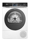 Siemens WQ46B2D0AM iQ700, Wärmepumpentrockner 9 kg, Selbstreinigender Kondensator, schonendes Trocknen, intelligentDry, Halbe Beladung, Knitterschutz, Home Connect, Trommelinnenbeleuchtung, Weiß