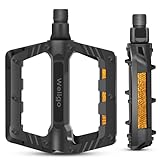 COICER Pedale Fahrrad mit Reflektierenden Streifen, Fahrradpedale rutschfest für MTB aus ABS, Ultraleichte Flat Pedale Mountainbike, 9/16 Zoll Bike Pedals für Rennrad, Ebike, Stadtrad